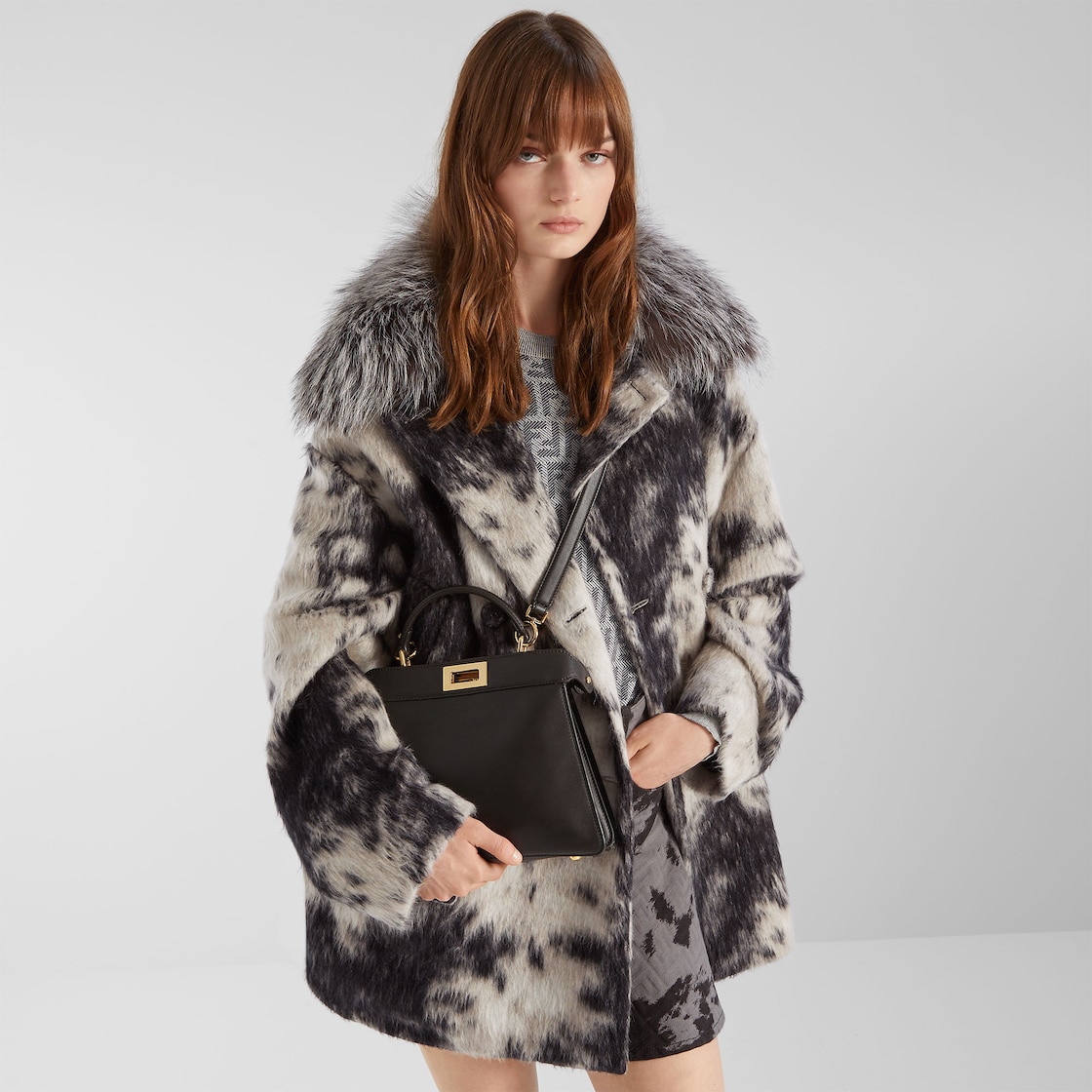 FENDI Peekaboo ISeeU Small Dark brown leather bag - Image 2